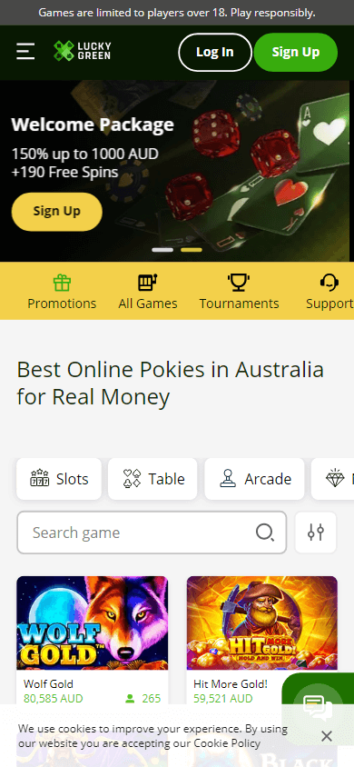 Lucky Green mobile account guide